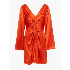 NTW Cinq aSept Knotted Silk Mini Dress